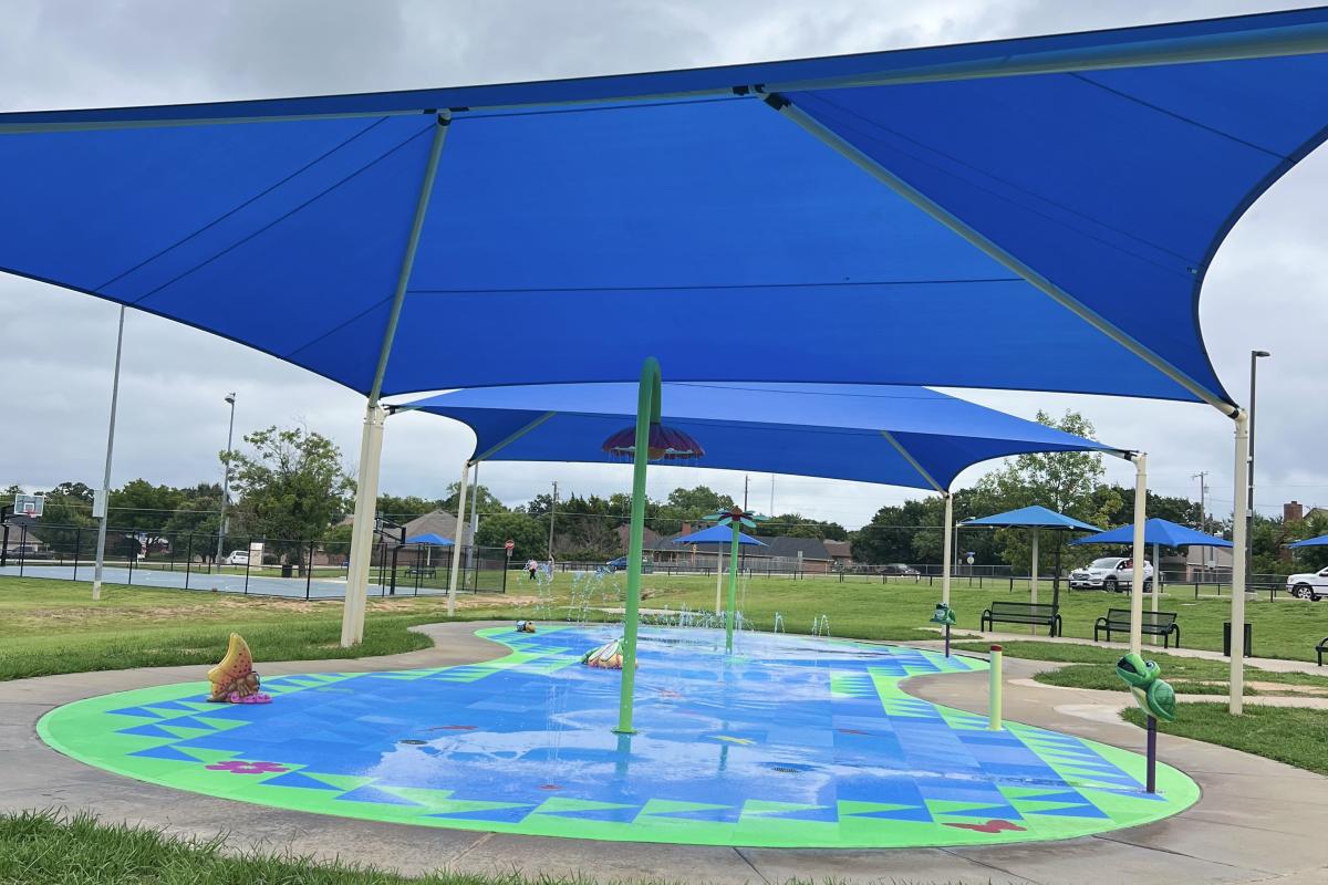 Splash Pad with Updated Shade Covers